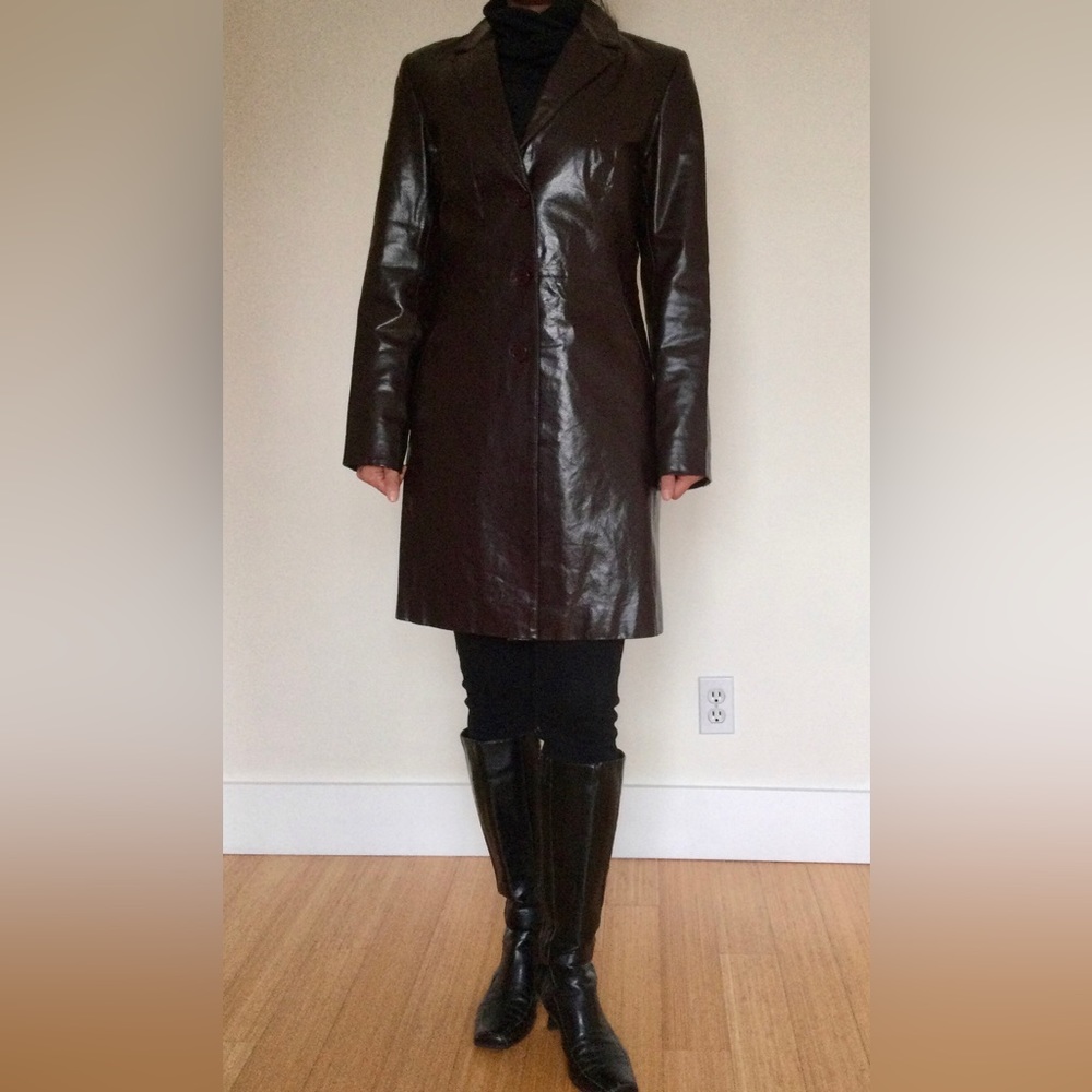 Zara leather coat size 2